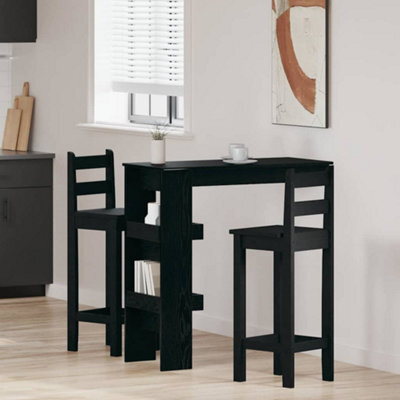 Walplus Wall Bar Table Black Oak 102 X 55 X 103.5 Cm Engineered Wood - image 1