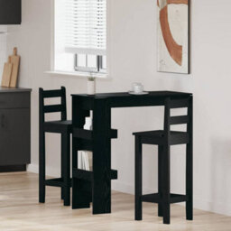 Walplus Wall Bar Table Black Oak 102 X 55 X 103.5 Cm Engineered Wood