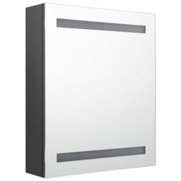 Berkfield Led Bathroom Mirror Cabinet Grey 50X14X60 Cm - thumbnail 3