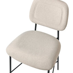 Wyld And Coco Casalux Set Of 2 Velvet Bar Chairs Beige With Black Iron Frame, Counter Height, Compact (W45 X D48 X H96Cm) - thumbnail 6