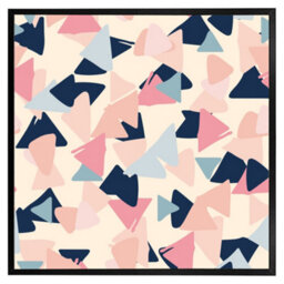 "Andrew Lee Pastel Coloured Triangles (Picutre Frame) / 20X20"" / Oak" - thumbnail 2