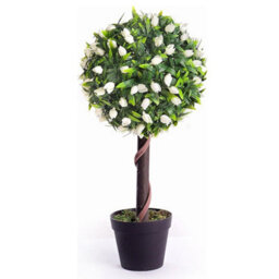 Best Artificial 2Ft / 60Cm White Tulip Ball Tree Plant Garden Office Conservatory Tropical Indoor Outdoor