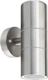 Outdoor Wall Light Silver Stainless Steel Ip65 Up & Down Gu10 - thumbnail 2
