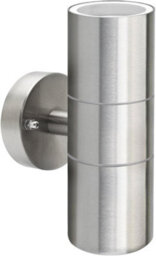 Outdoor Wall Light Silver Stainless Steel Ip65 Up & Down Gu10 - thumbnail 3