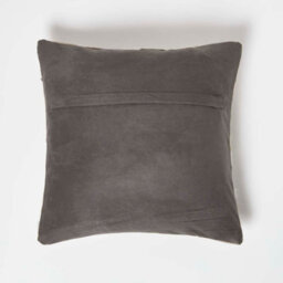 Homescapes Geometric Star Grey Leather Cushion 45 X 45 Cm - thumbnail 3