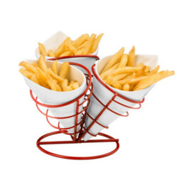 Orsina French Fry 3 Cones Set With Red Metal Stand - thumbnail 3