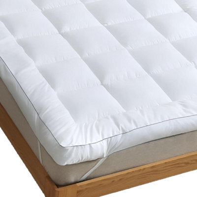 Nod Off 10Cm Extra Thick Quilted Mattress Topper With Elasticated Corner Straps, Soft & Plush, Down Like Filling - Small Double