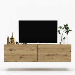 Heze Furniture Enjoy Minimalist Wall-Mounted Tv Unit 120Cm - Oak Artisan - thumbnail 4