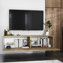 Heze Furniture Enjoy Minimalist Wall-Mounted Tv Unit 120Cm - Oak Artisan - thumbnail 3