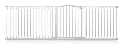 Bettacare Curved Top Dog Gate, 234Cm - 243Cm, Matt White, Pressure Fit Pet Gate For Dog And Puppy, Pet And Dog Barrier - image 1
