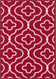 Machine Washable Quatrefoil Design Anti Slip Doormats Red 160X220 Cm - thumbnail 3