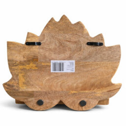 Serenityy Lotus Wall Shelf Whitewash - Handcrafted Mango Wood, Carved Lotus Design, 1-Shelf Circular Rustic Wall-Mounted Display - thumbnail 3