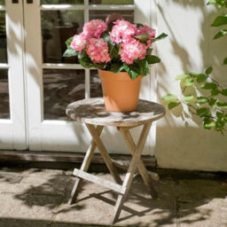 Greenbrokers Premium Quality Artificial Pink Hydrangea Flower Bush In Terracotta Coloured Pot (50Cm) With Nine Flower Clusters For - thumbnail 6