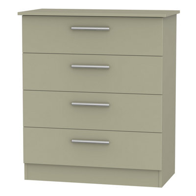 Trent 4 Drawer Chest Of Drawers In Mushroom & Mushroom Matt (Ready Assembled) - image 1