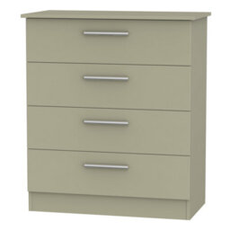 Trent 4 Drawer Chest Of Drawers In Mushroom & Mushroom Matt (Ready Assembled) - thumbnail 1