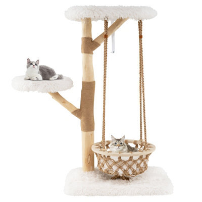 Costway Modern Cat Tree For Indoor Adult Cats Large Kitten Tower W/ Hammock Swing - image 1