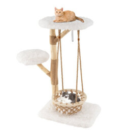 Costway Modern Cat Tree For Indoor Adult Cats Large Kitten Tower W/ Hammock Swing - thumbnail 9