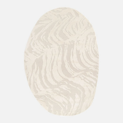 Sweeek - Julianne Beige Pebble-Shaped Indoor Rug With Pattern In Relief 160X230Cm - image 1