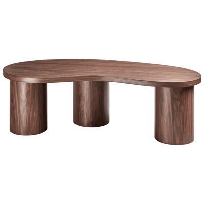 Wyld And Coco Novacasa Kidney-Shaped Coffee Table Dark Walnut Veneer 130 X 52 Cm - image 1