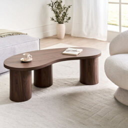 Wyld And Coco Novacasa Kidney-Shaped Coffee Table Dark Walnut Veneer 130 X 52 Cm - thumbnail 2