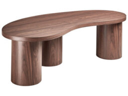 Wyld And Coco Novacasa Kidney-Shaped Coffee Table Dark Walnut Veneer 130 X 52 Cm - thumbnail 3