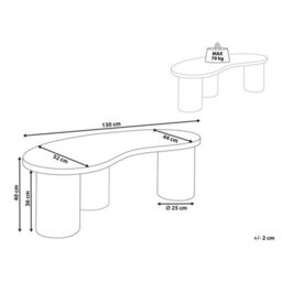 Wyld And Coco Novacasa Kidney-Shaped Coffee Table Dark Walnut Veneer 130 X 52 Cm - thumbnail 4