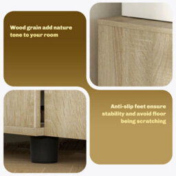 Vinsetto 2-Tier Locking Filing Cabinet Office Storage Cabinet, Oak - thumbnail 5