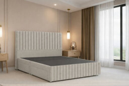 "Nexus Verona Plush Divan, Cream, 54"" Hb + 12"" Fb, 4 Drawers, Open Coil Mattress, Double" - thumbnail 5