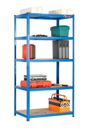 Rhino Racking 180 X 90 X 60Cm - Blue - 5 Tier Boltless Heavy Duty Garage Shelving Unit - 1000Kg Load Weight - thumbnail 5