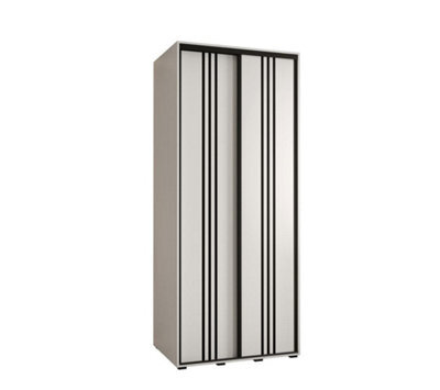 Arte Cannes Vi Sliding Door Wardrobe In White - Premium Laminated Board - Pvc-Finished Edges - W110Cm X H205Cm X D60Cm - image 1