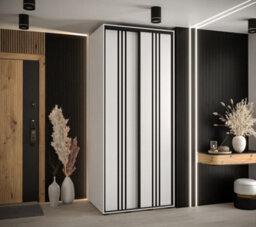 Arte Cannes Vi Sliding Door Wardrobe In White - Premium Laminated Board - Pvc-Finished Edges - W110Cm X H205Cm X D60Cm - thumbnail 2