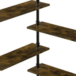 Fativo  Wall Mounted Wine Rack Bar Drink Bottle Storage Shelf Glass Holder Display Black L108Xw60Cm - thumbnail 6