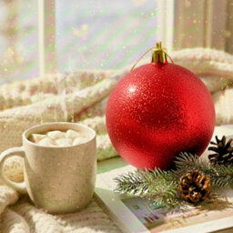 Shatchi 25Cm Red Glitter Christmas Bauble - Christmas Tree & Home Décor Ornament - thumbnail 2