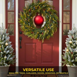 Shatchi 25Cm Red Glitter Christmas Bauble - Christmas Tree & Home Décor Ornament - thumbnail 4