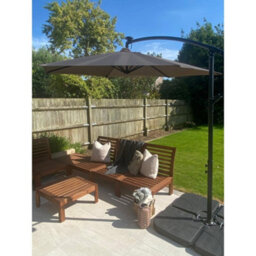 Jack Stonehouse Cyrus Banana Cantilever Parasol Grey Outdoor Garden Covering Party Sunshade - thumbnail 2