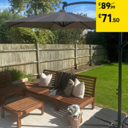 Jack Stonehouse Cyrus Banana Cantilever Parasol Grey Outdoor Garden Covering Party Sunshade - thumbnail 1