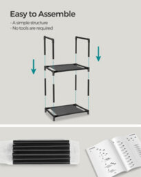 LEDREM 10-Tier Shoe Rack, Shoe Stand, Space-Saving Shoe Storage, 33 X 33 X 173 Cm, Metal Frame, Non-Woven Fabric Shelves, For Hallway - thumbnail 7