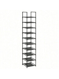 Songmics 10-Tier Shoe Rack, Shoe Stand, Space-Saving Shoe Storage, 33 X 33 X 173 Cm, Metal Frame, Non-Woven Fabric Shelves