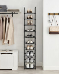 LEDREM 10-Tier Shoe Rack, Shoe Stand, Space-Saving Shoe Storage, 33 X 33 X 173 Cm, Metal Frame, Non-Woven Fabric Shelves, For Hallway - thumbnail 4