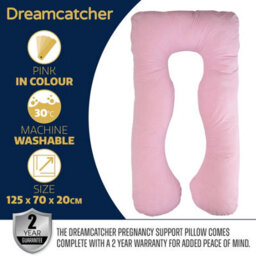 Dreamcatcher  U Shaped Pregnancy Pillow Pink, Maternity Cushion Machine Washable & Removable Velvet Cover - thumbnail 6