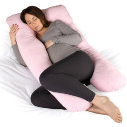 Dreamcatcher  U Shaped Pregnancy Pillow Pink, Maternity Cushion Machine Washable & Removable Velvet Cover
