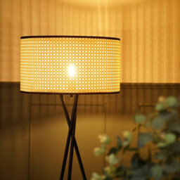 Valuelights Camden Black Tripod Floor Lamp With Natural Cane Shade - thumbnail 2
