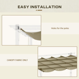 Outsunny 2.55X2.5 M Pergola Cover Replacement For 3X3 M Frame, Tan - thumbnail 6