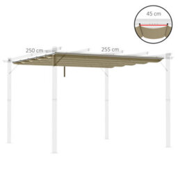 Outsunny 2.55X2.5 M Pergola Cover Replacement For 3X3 M Frame, Tan - thumbnail 3