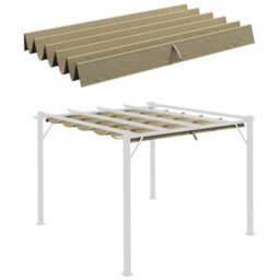 Outsunny 2.55X2.5 M Pergola Cover Replacement For 3X3 M Frame, Tan - thumbnail 2