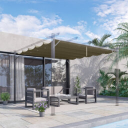 Outsunny 2.55X2.5 M Pergola Cover Replacement For 3X3 M Frame, Tan