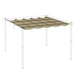 Outsunny 2.55X2.5 M Pergola Cover Replacement For 3X3 M Frame, Tan - thumbnail 8