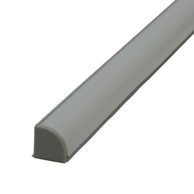 FNX Bathrooms 2M Matt Black Angled Aluminium Led Profile Extrusion Kit - Diffuser, End Covers & Clips For Corner & Under Cabinet Lighting - image 1