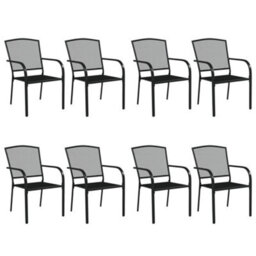 Walplus 9 Piece Garden Outdoor Dining Set Suitable For Backyard, Patio Anthracite Steel - thumbnail 4