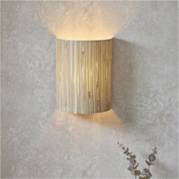 Loops Semi Flush Ceiling Light & 2X Matching Wall Lights - Dimmable Natural Seagrass Drum Shades - thumbnail 8